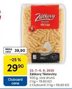 Tesco Zátkovy těstoviny nabídka