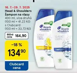 Tesco Head&Shoulders šampon na vlasy nabídka