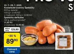 Tesco KOSTELECKÉ UZENINY ŠPEKÁČKY nabídka