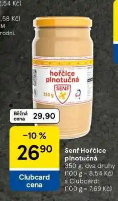 Tesco Senf Hořčice plnotučná nabídka