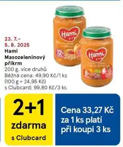Tesco Hami masozeleninový příkrm nabídka