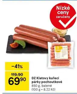 Tesco DZ Klatovy Kuřecí párky pochoutkové nabídka