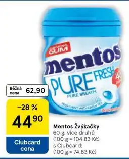 Tesco Mentos Žvýkačky nabídka