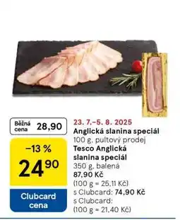 Tesco Anglická slanina speciál nabídka