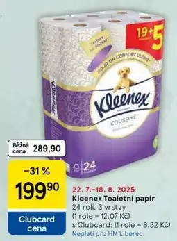 Tesco Kleenex Toaletní papír nabídka