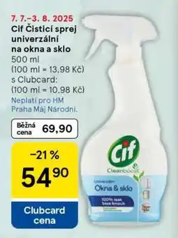 Tesco Cif Čistící sprej univerzální na okna a sklo nabídka
