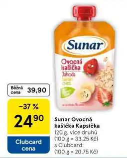 Tesco Sunar Ovocná kašička Kapsička nabídka