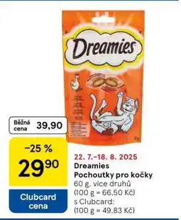 Tesco Dreamies pochoutky pro kočky nabídka