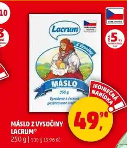 Penny Market Máslo z Vysočiny Lacrum nabídka