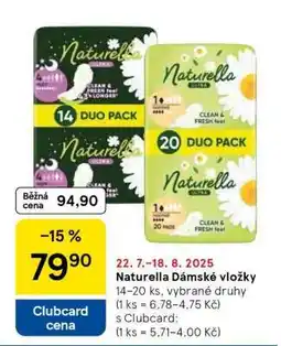Tesco Naturella Dámské vložky nabídka