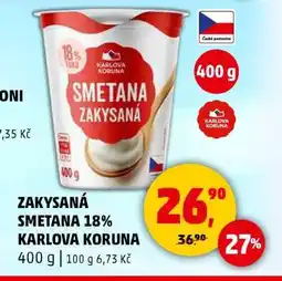 Penny Market ZAKYSANÁ SMETANA 18% KARLOVA KORUNA nabídka