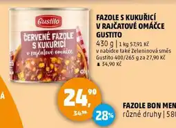 Penny Market FAZOLE S KUKUŘICÍ V RAJČATOVÉ OMÁČCE GUSTITO nabídka