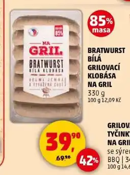 Penny Market BRATWURST BÍLÁ GRILOVACÍ KLOBÁSA NA GRIL nabídka