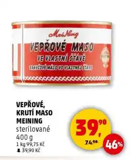 Penny Market VEPŘOVÉ, KRŮTÍ MASO MEINING nabídka
