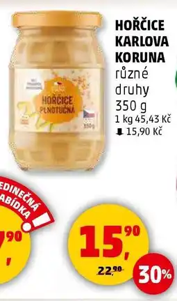 Penny Market HOŘČICE KARLOVA KORUNA nabídka