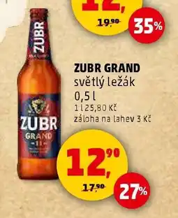 Penny Market Zubr Grand světlý ležák 0,5 l nabídka
