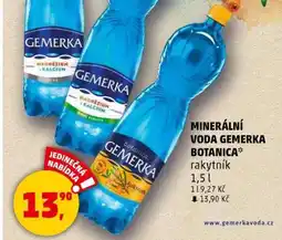 Penny Market MINERÁLNÍ VODA GEMERKA BOTANICA nabídka