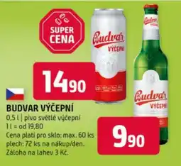 Terno Budvar výčepní nabídka