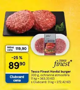 Tesco Hovězí burger nabídka