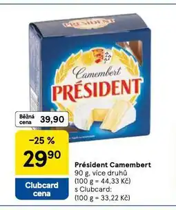 Tesco Président cammebert nabídka