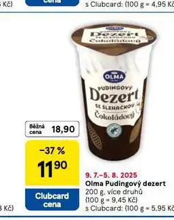Tesco Olma pudinkový dezert nabídka