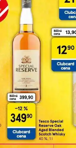 Tesco Tesco speciál reserve oak aged blebded scotch whisky nabídka