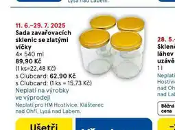 Tesco Sada zavařovacích sklenic se zlatými víčky nabídka