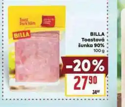 Billa Billa toustová šunka 90% nabídka