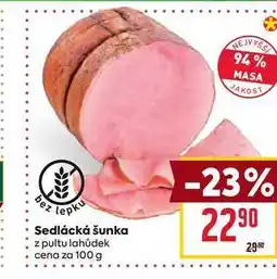 Billa Sedlácká šunka z pultu lahůdek cena za 100 g nabídka