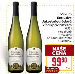 Billa Vinium Exclusive Jakostní odrůdová vína s přívlastkem 0,75l nabídka