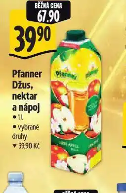 Albert Pfanner džus, nektar a nápoj nabídka