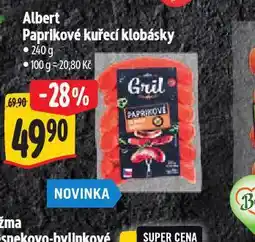 Albert Paprikové kuřecí klobásky nabídka