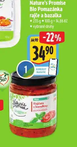 Albert Bio pomazánka rajče a bazalka nabídka