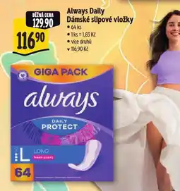 Albert Always daily dásmké slipové vložky nabídka