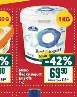 Billa Milko řecký jogurt bílý 0% nabídka
