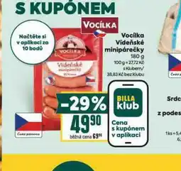 Billa Vídeňské minipárečky nabídka