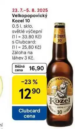 Tesco Velkopopovický Kozel 10, 0.5 l nabídka