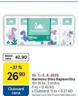 Tesco Harmony Dino Kapesníčky, 10x 10 ks, 3 vrstvy nabídka