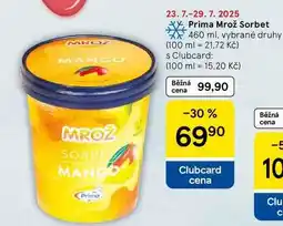Tesco Prima Mrož Sorbet, 460 ml, vybrané druhy nabídka