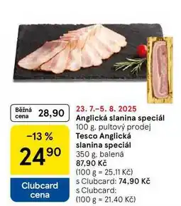 Tesco Anglická slanina speciál, 100 g nabídka