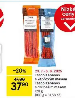 Tesco Tesco Kabanos s vepřovým masem, 120 g nabídka