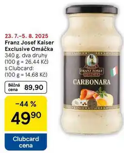Tesco Franz Josef Kaiser Exclusive Omáčka, 340 g, dva druhy nabídka