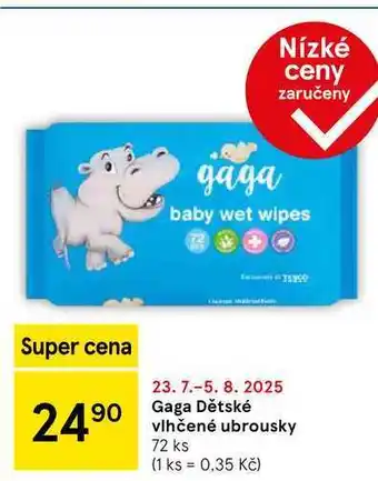 Tesco Gaga Dětské vlhčené ubrousky, 72 ks nabídka
