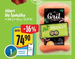 Albert Albert Bio Špekáčky nabídka