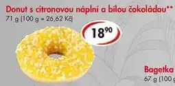 CBA Donut s citronovou náplní a bílou čokoládou, 71 g nabídka