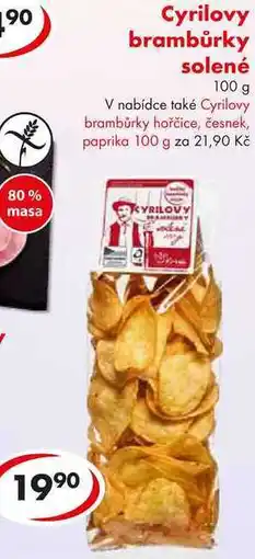 CBA Cyrilovy brambůrky solené, 100 g nabídka