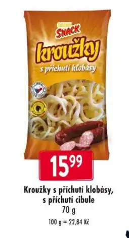 Qanto Kroužky s příchutí klobásy, s příchutí cibule nabídka