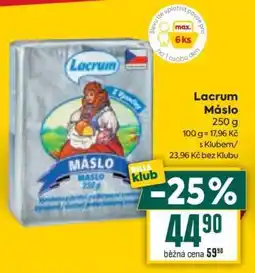 Billa Lacrum Máslo nabídka