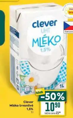 Billa Clever Mléko trvanlivé 1,5% nabídka