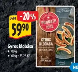 Albert Gyros klobása nabídka